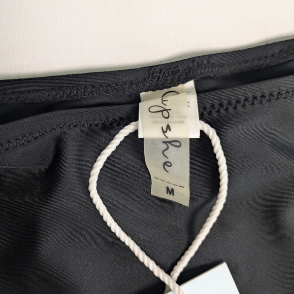 Cupshe New Swimsuit Bikini Bottom Size Medium Black High Rise - Picture 6 of 7